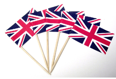NJ Products Union Jack Cake Pick Flags x 10